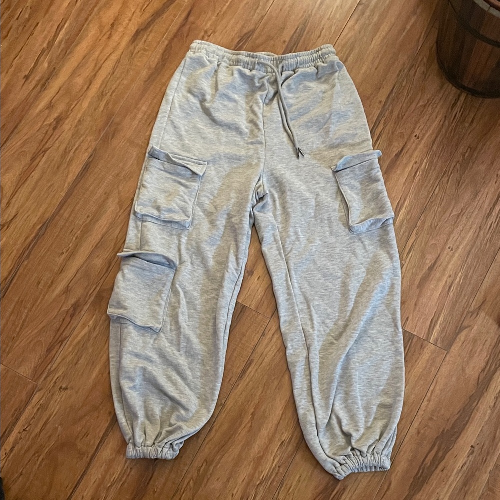 Gray Cargo Sweatpants